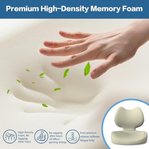 Memory Foam Seat Cushion with Back Support, One-Piece Design - Image 4