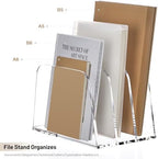 HeZone Desk File Organizer,3-Section Vertical File Folder Holder,Clear - Image 3