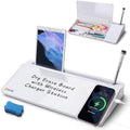 SELEAD Desktop Glass Whiteboard with Wireless Charger and Storage, White by SELEAD
