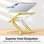 Urmust Adjustable Laptop Stand for Desk, 10-15.6“ Laptop Riser, Gold - Image 5