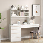 BECOMFORT Desk Hutch, Desk Organizer Shelf with 4 Storage Compartments, Wooden Display Rack, Desktop Bookshelf for Vanity Dressing Tabletop College Dorm Home & Office - Image 4