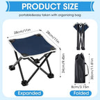 Ripeng 2 Pcs Portable Airplane Travel Foot Rest, Folding Camping Stool, Under Desk Foot Rest at Work for Long Flight, Home and Office Outdoor Hiking Fishing with Carry Bag (Blue) - Image 2