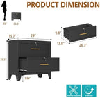 2 Drawer File Cabinet with Lock, Small Filing Cabinet for Home Office - Image 3