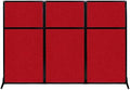 Versare Workstation Partition | Portable Wall Divider | Modern Office Cubicle | Free Standing Privacy Screen | Flexible Work Space | 99" x 70" Red Fabric Panels by VERSARE