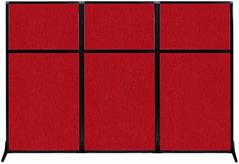 Versare Workstation Partition | Portable Wall Divider | Modern Office Cubicle | Free Standing Privacy Screen | Flexible Work Space | 99" x 70" Red Fabric Panels by VERSARE
