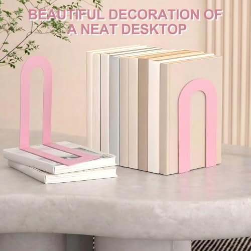 Chunful 24 Pcs Pink Metal BookEnds Shelves, 7.5 x 5.75 x 3.5 in - Image 3