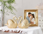 Swan Decorative Bookends,Resin Book Ends for Shelves,Unique Gold Book Holders,Heavy Duty Swan Decor for Home Office Desk Bookshelf,Set of 2,Gifts for Anniversary - Image 6