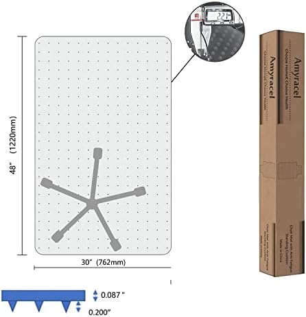 Amyracel Office Chair Mat, 48" x 30" Easy Glide Plastic Floor Mat, Clear Computer Desk Chair Mat for Low Pile Carpeted Floors - Image 6