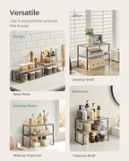 SONGMICS Cabinet Organizer Shelf, Set of 4 Spice Rack, Kitchen Storage - Image 3