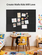 Kuchoow Felt Bulletin Board Tiles Self Adhesive Pin Cork Board Alternative for Wall, Large Panels 48"×36" 12 Pack Black Corkboard Memo Vision Display Photo Organizer for Office Home Classroom - Image 6