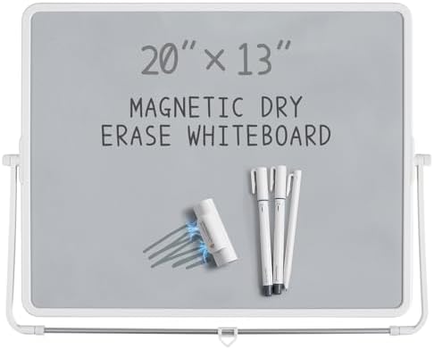 UNCLE BOARD Magnetic White Board with Stand,20''x13'' Small Dry Erase Board by UNCLEBOARD