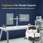 Mount-It Dual Monitor Mount Arm for Desk, Full Motion White Steel 17-32 in - Image 3