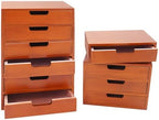 Desktop Drawers 4-Piece Wood Stackable Desk Cabinet Tabletop Storage Organization Box for Bedrooms, Offices, Dormitories, Kitchens Drawer Cabinet for Closet Organization (Wood) - Image 4