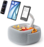 LULULOOK Tablet Pillow Stand, Compatible with iPad, iPhone and 4.7-14.6”Tablet, 360° Adjustable Kindle Pillow Stand for Bed with Ultra Fluffy Fabric & Snack Bowl (Fluffy Gray​) by LULULOOk