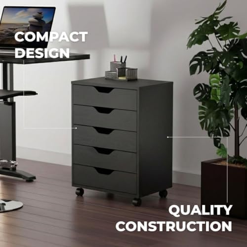 Winsome Halifax 5-Drawer Storage Cabinet, Black (20519) - Image 5