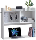 Nromant Desktop Bookshelf, Wooden Desk Storage Hutch with 5 Shelves, 3-Tier Desktop Display Organizer Rack for Office Home (White, 5 Shelves B) by Nromant