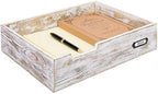 MyGift Whitewashed Wood Letter Tray, Desktop Paper File Organizer Box by MyGiftHome