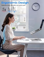 JCZT 360° Rotating Laptop Stand for Desk, Metal Foldable Laptop Riser, Gray - Image 3