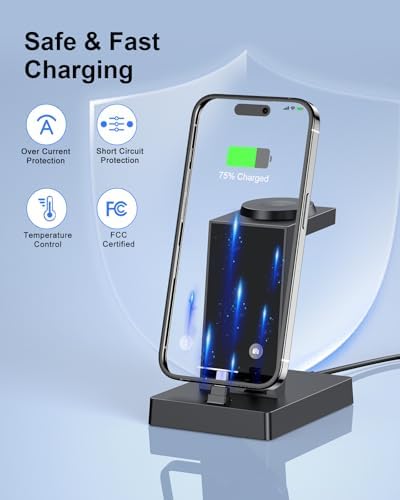 30W Fast 3 in 1 Charging Station for Apple Devices - ADADPU USB C Charger Stand for iPhone 17 16 15 Pro Max Plus & AirPods 4,Wireless Charger Dock Compatible with Apple Watch Ultra/10/9/8/7/6/5/4/3/SE - Image 5