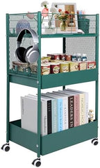3 Tier Rolling Storage Cart Metal Utility Cart with Wheels by Unknown