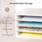 Yumkfoi 12x18 Construction Paper Organizer, 4-Tiers Paper Storage Shelf - Image 3