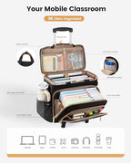 LOVEVOOK Rolling Teacher Bag, Laptop Tote with Detachable Dolly - Image 3