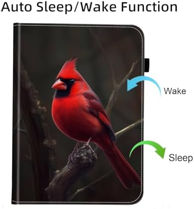 Case for Samsung Galaxy Tab S10 FE Plus 13.1 Inch 2025 Model (SM-X620/X626),Card Slot PU Leather TPU Case Pen Holder Auto Wake Sleep,Red Cardinal Bird - Image 7