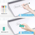 DOLLAR BOSS Glass Desk Whiteboard Small Dry Erase Board, Grey - Image 4