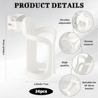 24Pcs Water Bottle Holder for Classroom Durable Cupholder for Desk Chair Anti-Spill 360° Rotating Water Bottle Holders Back to School Gift for Student Coffee Cup Holder for Office Home, White - Image 2