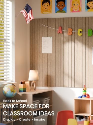 Bumusty 48"x 36" Large Felt Bulletin Board Tiles, Taupe - Image 5