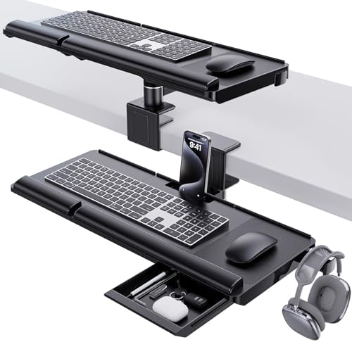 Klearlook Upgraded Adjustable Keyboard Tray for Above Desk & Under Desk Use by KlearlookMaximizedClarity