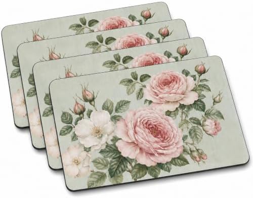 Pimpernel Antique Roses Placemats - Beige, Set of 4 by Pimpernel
