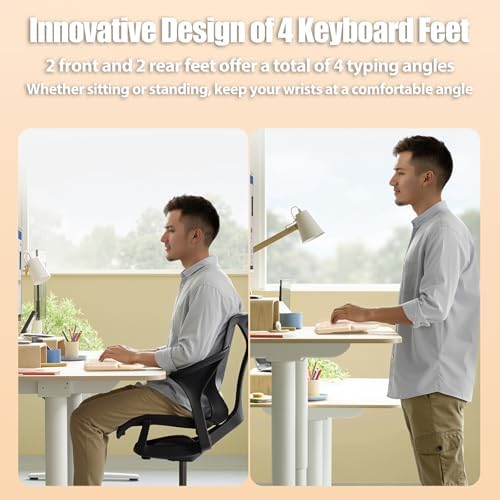 Split Ergonomic Keyboard Wireless with Cushioned Wrist & Palm Rest - Image 6