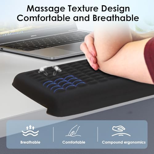 UnivoColors PostureUp L-Shaped Desk Long Wrist Rest Elbow, Non-Slip, Memory Foam, Desk Edge Support, Ergonomic Design for Long-Hour Work (23.6 * 3.9 inch One-Piece Design,Grey) - Image 5