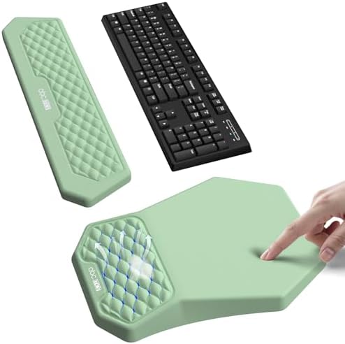 Ergonomic Mouse Pad with Wrist Rest & Keyboard Wrist Rest Support Set by abcmat