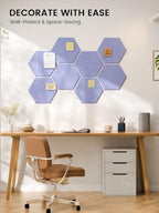 Fluxynara 8-Pack Hexagon Felt Bulletin Board Tiles, Lavender - Image 6