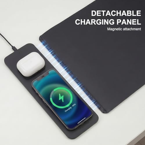 15W Wireless Charging Mouse Pad 31.5"x15.75", Double-Sided Faux Leather - Image 3