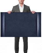 Leather Desk Pad Protector with Side Rails, Blue, 30 x 18 Inch by Saysurey