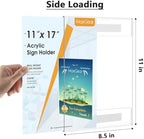 MaxGear Acrylic Sign Holder 11 x 17 Wall Mount with Tape, 6 Pack, Vertical - Image 5