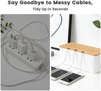 2 PCS Large Cable Management Box – Wooden Style Cord Organizer and Cover - Image 7