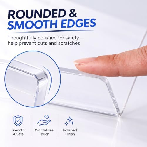 SiliFine 6 Pack Clear Acrylic Book Display Stands, 12 x 8.5 x 5.1 in - Image 6