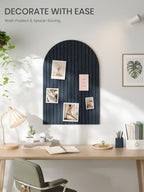 Large Arched Felt Bulletin Board 35.4''×23.6'', Carbon Blue - Image 2