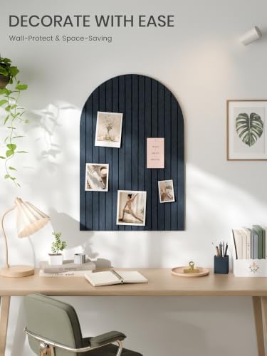 Large Arched Felt Bulletin Board 35.4''×23.6'', Carbon Blue - Image 2