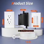 in Wall Cable Management Kit,2AC+USB-a+USB-c,in Wall Power Kit for Unreachable Outlets,7.8ft Outlet Extender for TV,Home Theater,Sofa,Desks,Nightstands - Image 7
