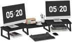 HOOBRO Dual Monitor Stand Riser, Computer Monitor Stand for PC, Black by HOOBRO