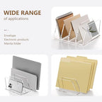 SANRUI Acrylic Desk Mails File Sorter Clear Letter Organizer Holder,4 Slot - Image 7