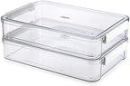 BTSKY 2 Pack Plastic Storage Containers with Lids, Portable Project Case Document Organizer Stackable Plastic File Storage Box for A4 File Paper Documents Scrapbook Art Supplies&Crafts(Big, White) by BTSKY