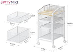 SWTYMIKI Rolling Utility Cart with Drawers - Under Desk Storage Cart with DIY Divider & Lockable Wheels, Multi-Functional Craft Art Supply Organizer for Office, Vanity, Craft Room & Studio White - Image 2