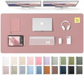 YSAGi Leather Desk Pad Protector, Office Desk Mat, Large Mouse Pad, Non-Slip PU Leather Desk Blotter, Laptop Desk Pad, Waterproof Desk Writing Pad for Office and Home (Pale Mauve,55" x 24") by YSAGi