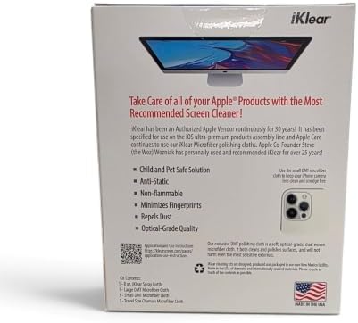 The Original Premium iKlear Screen Cleaner Kit For Iphone, Ipad, Imac, Gaming Monitor, Large Screen TV’s, Included With DMT Cloth MADE IN THE USA - Image 5